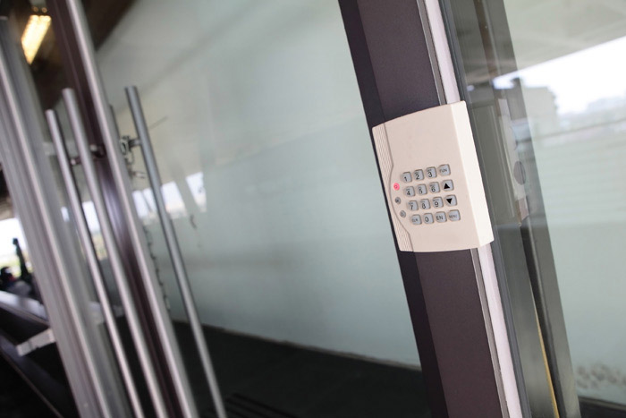 office door with security lock system