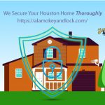 residential home illustration and security icon